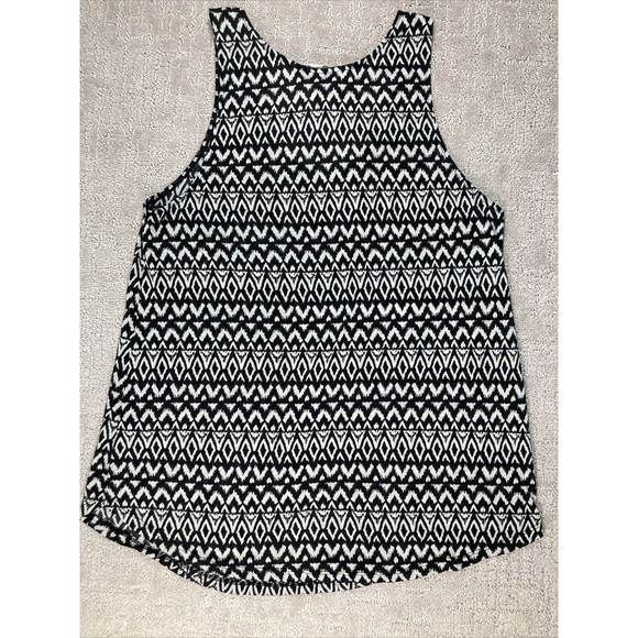 Tank Top Sz Small Scoop Neck Black White Geometric Rocker Indie Festival… - Picture 5 of 5